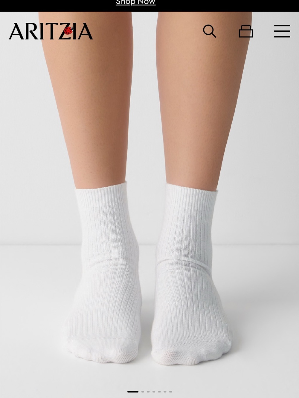 Aritzia White Ribbed Crew Socks - Everyday Comfort